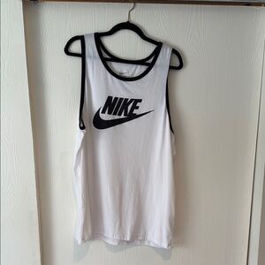 Nike White and Black Sleeveless Top